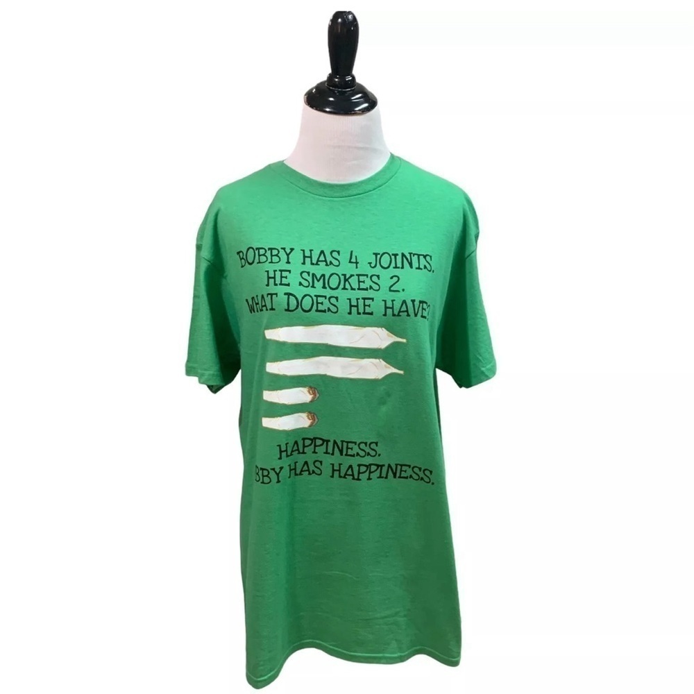 Spencer's Women's Crewneck T-Shirt M Medium NWT Mary Jane Graphic Print Green